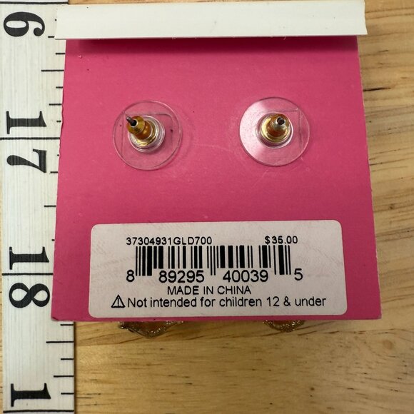 Betsey Johnson Pineapple Rhinestone Earrings With Yellow & Green Gemstones - Picture 7 of 8